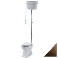 Унитаз приставной с высоким бачком GSI Classic 871111 горизонтальный выпуск, фурнитура бронза