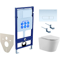 Комплект Aquatek SET AQUATEK ВЕГА cmp-013 подвесной унитаз + инсталляция + кнопка + сидение