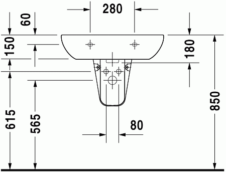 Раковина Duravit D-Code 23106500002  65 