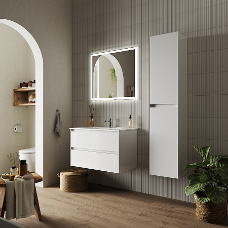 Тумба с раковиной Sancos Cento 80 CN80W белый глянцевый