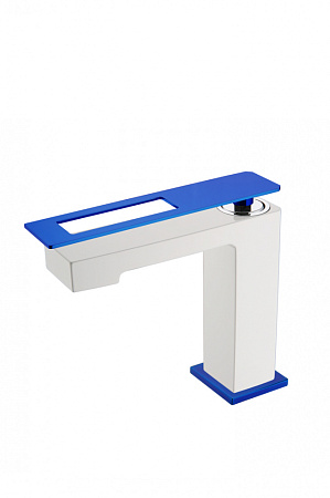 Смеситель Boheme Q 141-WUW для раковины, белый/синий
