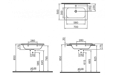 Раковина VitrA D-Light 5918B003-0001  70