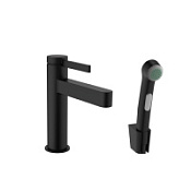 Смеситель с гигиеническим душем Hansgrohe Finoris 76210670 для раковины, черный матовый
