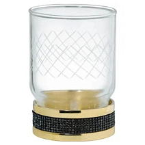 Стакан Boheme Royal Cristal 10931-G-B для зубных щеток, золото/черный