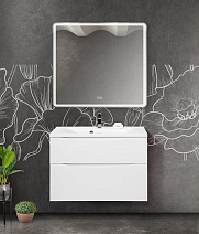 Мебель для ванной BelBagno Marino MARINO-H60-800-2C-SO-BL-P + BB800/450-LV-MR-PR 80 bianco luc Мебель для ванной BelBagno Marino MARINO-H60-800-2C-SO-BL-P + BB800/450-LV-MR-PR 80 bianco luc