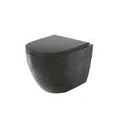 Унитаз подвесной Grossman GR-4455BBLS безободковый, с тонкой крышкой-сидением, черный