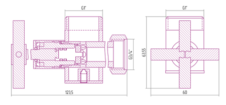Вентиль Сунержа 00-1331-0134 угловой, крест, с клапаном, хром