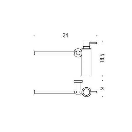 Полотенцедержатель Colombo Plus W4975.NM с дозатором, черный матовый