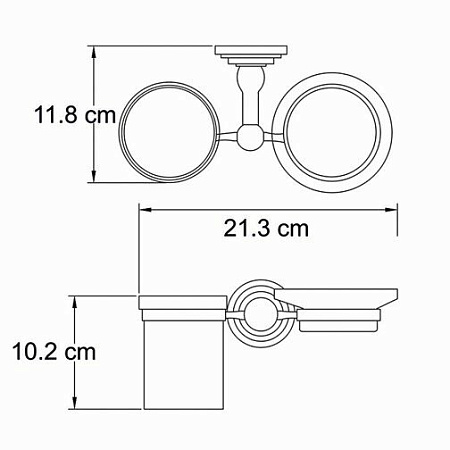 Стакан WasserKRAFT Isar K-7326 с мыльницей, темная бронза