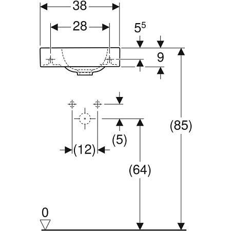 Раковина Geberit iCon 124836000 38 белая