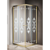 Душевой уголок Cezares Giubileo GIUBILEO-A-2-90-SCORREVOLE-CP-G 90 прозрачное стекло с узором