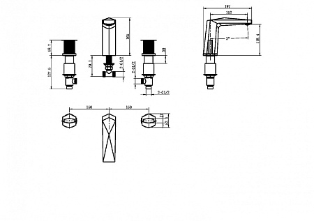 Смеситель Boheme Venturo 150-CR-TOUCH для раковины, ручка Touch, хром