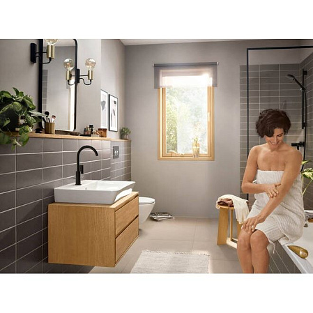 Смеситель Hansgrohe Rebris E 72576670 для раковины, черный матовый