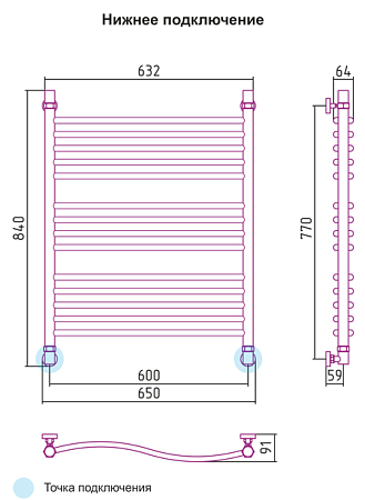 Полотенцесушитель водяной Сунержа Флюид 00-0123-8060 80х60 хром