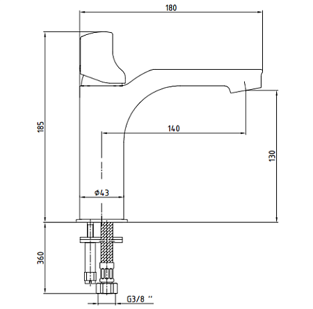 Смеситель E.C.A. Myra 104108986EX для раковины белый/хром