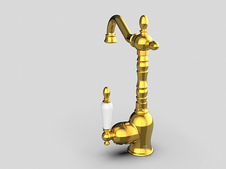 Смеситель GPD Retro MTL180-A для раковины, золото