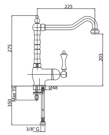 Смеситель Cezares Margot MARGOT-LLM2-01-Bi для кухни