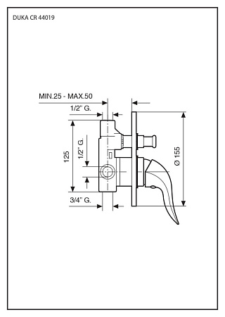 Смеситель Emmevi Duka 44019OR для душа, золото