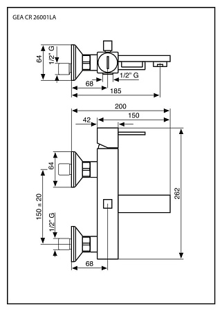 Смеситель Emmevi Gea 26001LACR для ванны, хром
