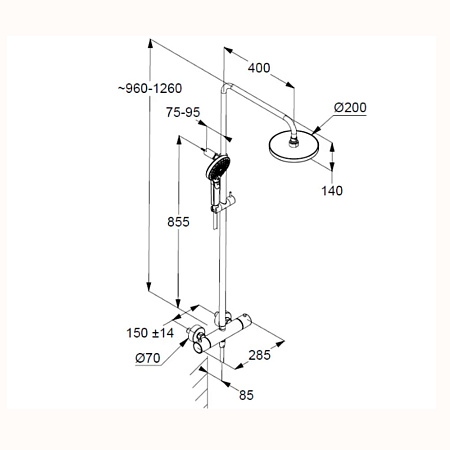 Душевая стойка Kludi Dive 6907905-00 хром