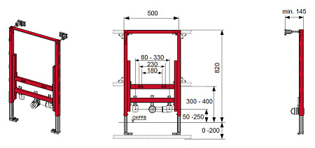 Система инсталляции для биде Tece TECEprofil 9330005