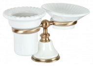 Стакан Tiffany World Harmony TWHA141bi/br бронза/белый с мыльницей