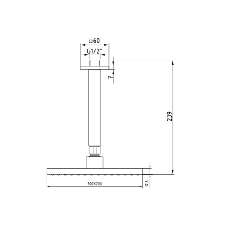 Верхний душ E.C.A. Tiera 102145032C1EX матовый черный