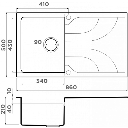Кухонная мойка Omoikiri Yasugata 86-WH 86х50 белый