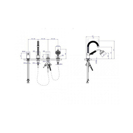 Смеситель Cezares Aphrodite APHRODITE-BVDM-02-Bi для ванны