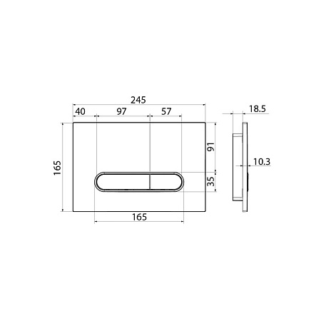 Кнопка смыва IDDIS Unifix UNI71MBi77 черный