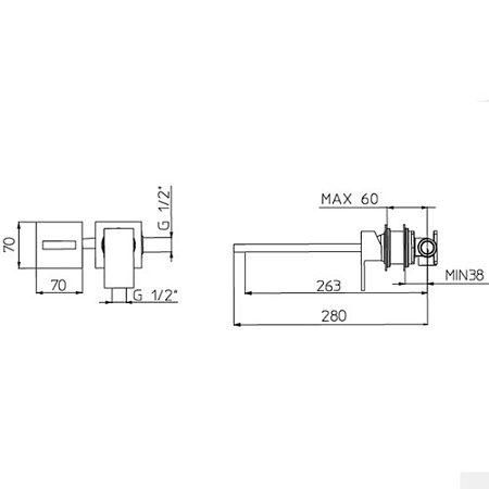 Смеситель Palazzani Qadra 58320410 для раковины, хром
