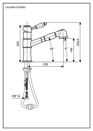 Смеситель Emmevi Laguna 40065CR для кухонной мойки, хром