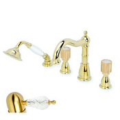 Смеситель Boheme Tradizionale oro 395-CRST на борт ванны, золото/Cristal