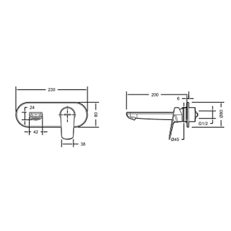 Смеситель Bravat Rhein P8429564BW-ENG для раковины, черный матовый