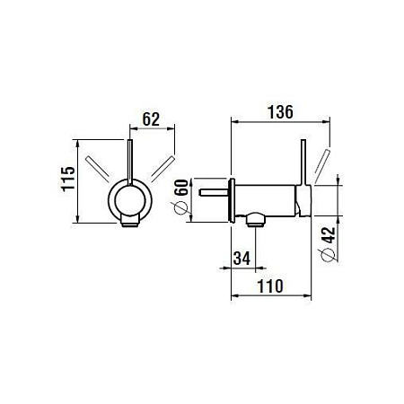 Смеситель Laufen Twinplus HF505455100040 для душа, хром