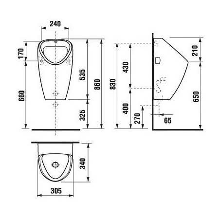 Писсуар Jika Golem 8430600000001 с внутренним подводом воды