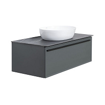 Тумба с раковиной La Fenice Elba FNC-01-ELB-G-100 Grigio, столешница Black Olive Light Lappato