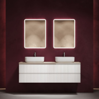 Мебель для ванной со столешницей Sancos Snob T 160 SNT80W+TT160A2X Bianco/Kreman