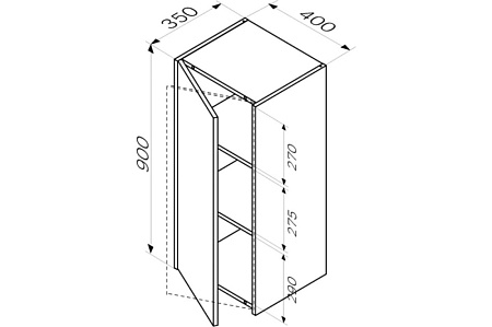Шкаф Am.Pm Func M8FCH04029OF 40х90 дерево текстурированное