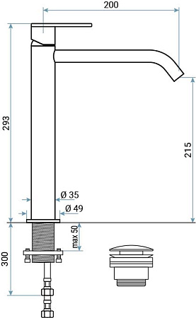 Смеситель Emmevi Filobrass 85003BIG/ORS для раковины, зачищенное золото