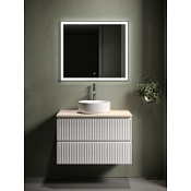 Мебель для ванной со столешницей Sancos Snob R 80 SNR80W+TT80A2X Bianco/Kreman