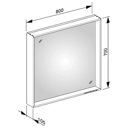 Зеркало Keuco Plan 33097182500 80 кашемир