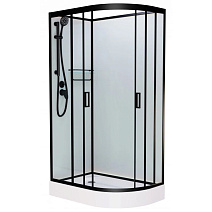 Душевая кабина Frank F412L Black 120x80 без крыши, стекло прозрачное, черный