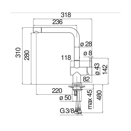 Смеситель Nobili Live LV00113BM для кухонной мойки, черный матовый