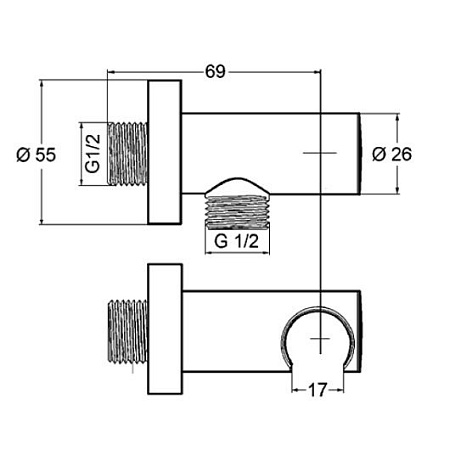 Шланговое подключение Kludi 60547N0-00 держатель душа, золото брашированное