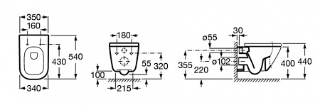 Чаша для унитаза подвесного Roca Gap Clean Rim 34647L000 белая