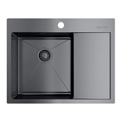 Кухонная мойка Omoikiri Akisame 65-GM-L 65х51 вороненая сталь
