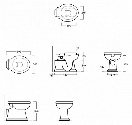 Чаша для напольного унитаза Simas Londra LO 911 bia горизонтальный выпуск, белый