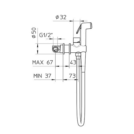 Гигиенический душ со смесителем Palazzani 12221510 хром