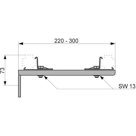 Крепление Tece TECEprofil 9030013 двойное, удлиненное